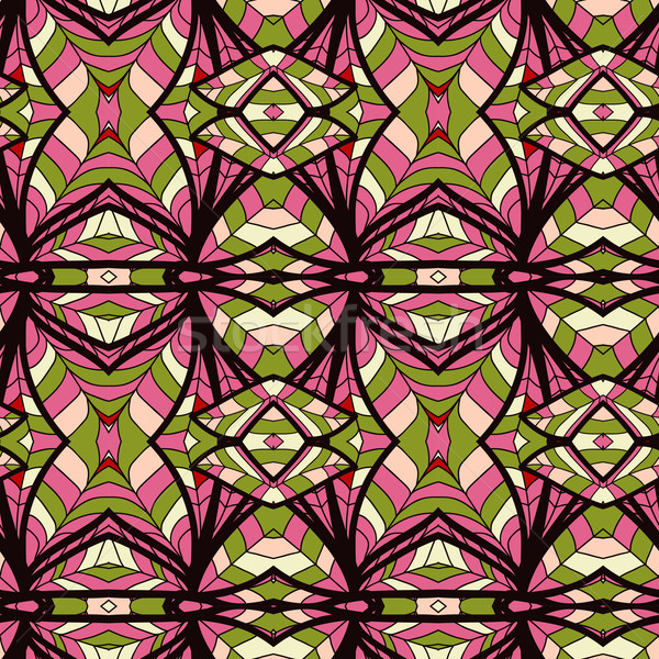Abstract seamless ornament pattern. the kaleidoscope effect. Ethnic damask motif Stock photo © LittleCuckoo