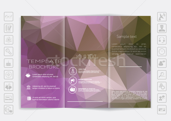 Tri-Fold Brochure mock up vector design Stock photo © LittleCuckoo