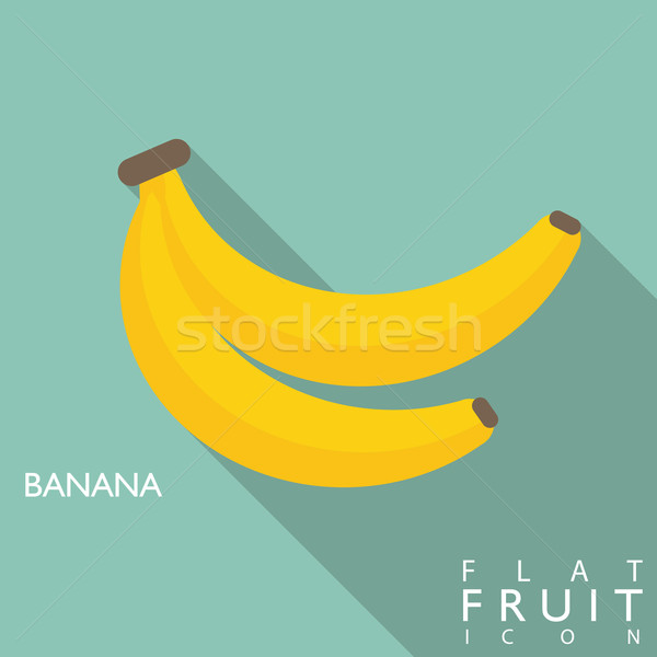 Banana flat icon illustration with long shadow Stock photo © LittleCuckoo