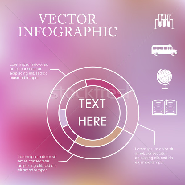 Vector infographic pie charts over colorful blurred unfocused bokeh background Stock photo © LittleCuckoo