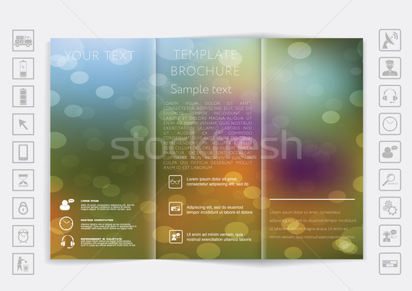 Tri-Fold Brochure mock up vector design Stock photo © LittleCuckoo