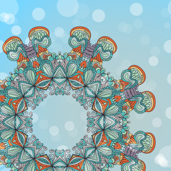 Kreis Mandala Spitze Kaleidoskop Ornament Vektor Stock foto © LittleCuckoo