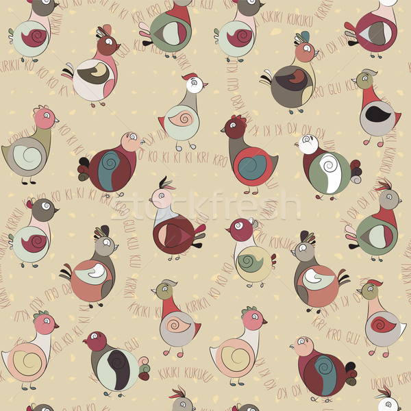 abstract turkey bird, chicken and pigeon Stock photo © LittleCuckoo