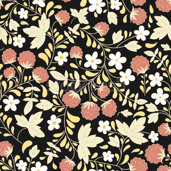 Seamless raspberry pattern. Vector illustration. Stock photo © LittleCuckoo