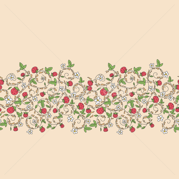 seamless vector pattern with strawberry, berry Stock photo © LittleCuckoo