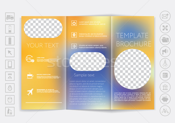 Tri-Fold Brochure mock up vector design Stock photo © LittleCuckoo