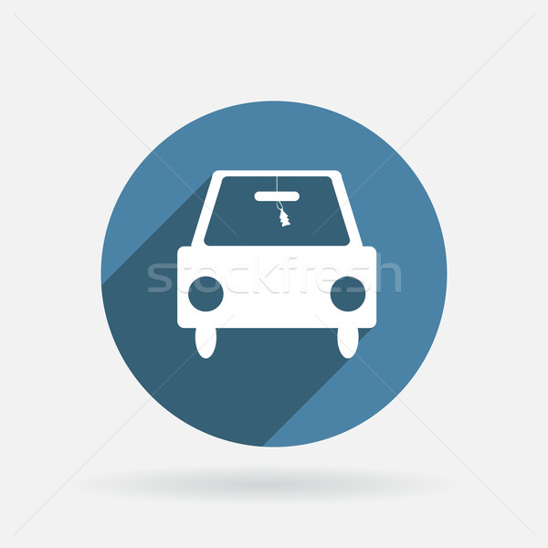 car symbol. Circle blue icon with shadow. Stock photo © LittleCuckoo