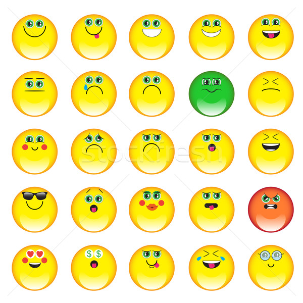 emoji. emoticons smile icon set. isolated vector illustration on white background Stock photo © LittleCuckoo