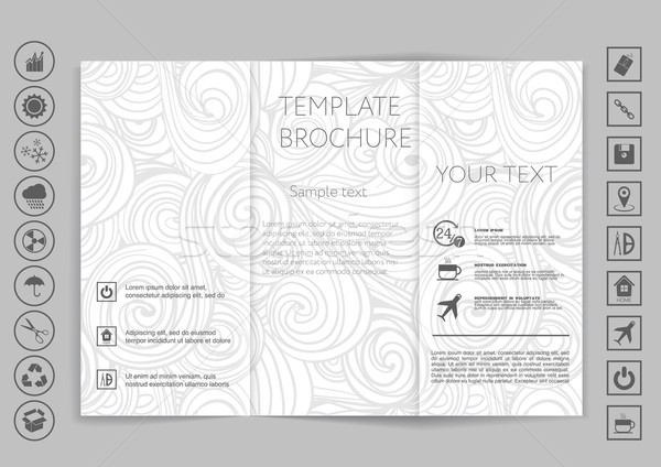 Tri-Fold Brochure mock up vector design Stock photo © LittleCuckoo