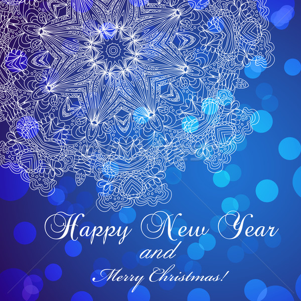 Anul nou felicitare cerc dantelă ornament felicitari Imagine de stoc © LittleCuckoo