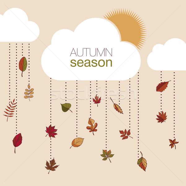 Set Herbstlaub Design benutzt Muster kann Stock foto © LittleCuckoo