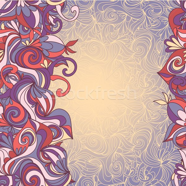 card with abstract hand-drawn waves pattern Stock photo © LittleCuckoo