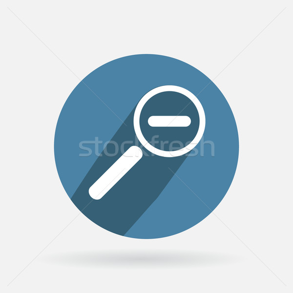 Circle blue icon with shadow, magnifier reduction Stock photo © LittleCuckoo