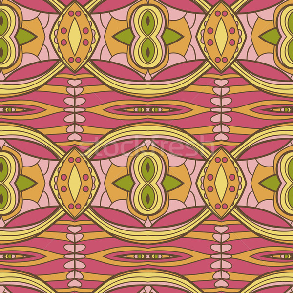 Stock photo: Abstract seamless ornament pattern. the kaleidoscope effect. Ethnic damask motif