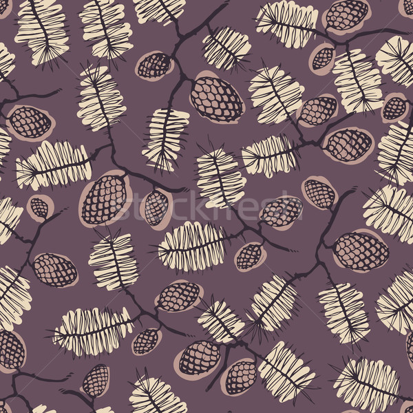 pattern with fir cones and twigs  spruce Stock photo © LittleCuckoo