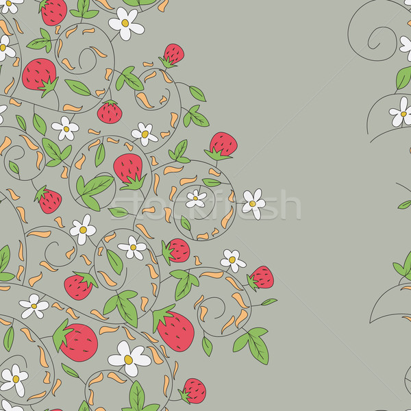 seamless vector pattern with strawberry, berry Stock photo © LittleCuckoo