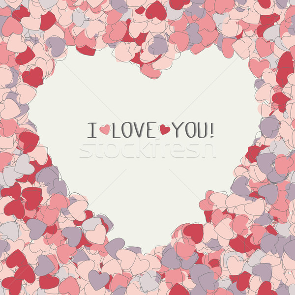 postcard from hearts for Valentine Stock photo © LittleCuckoo
