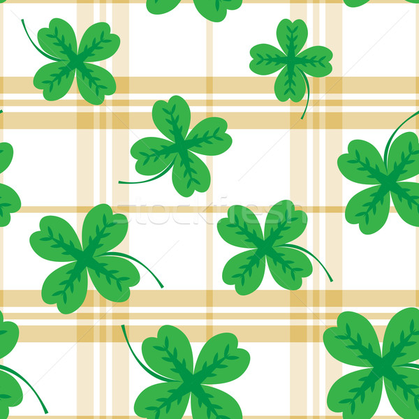 St Patric day pattern with green clover leafs Stock photo © LittleCuckoo