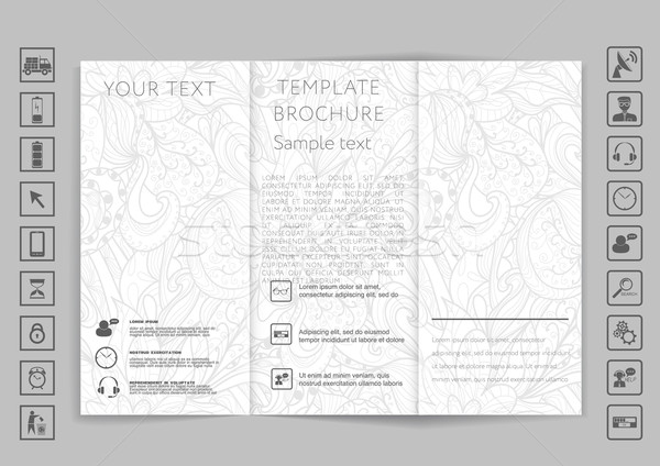 Tri-Fold Brochure mock up vector design Stock photo © LittleCuckoo