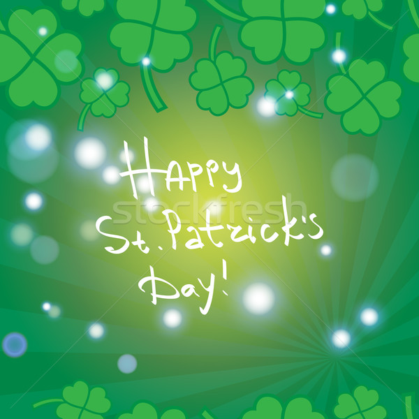 St Patric day pattern with green clover leafs Stock photo © LittleCuckoo