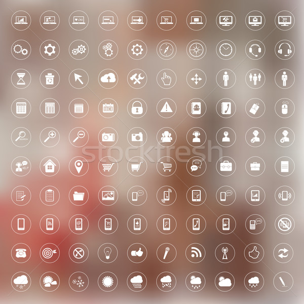 Set of universal icons for web and mobile Stock photo © LittleCuckoo