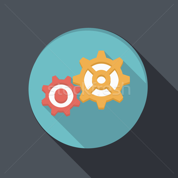  flat icon with a shadow, symbol settings Stock photo © LittleCuckoo