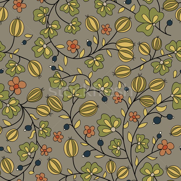 Stock photo: gooseberry seamless texture. vector pattern
