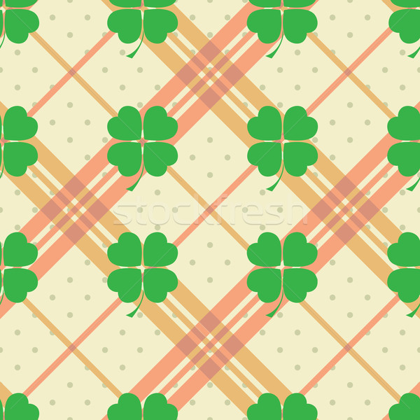 St Patric day pattern with green clover leafs Stock photo © LittleCuckoo