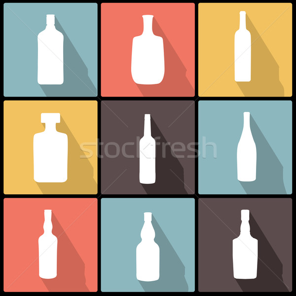 Bottle Icons in Flat Design for Web and Mobile Stock photo © LittleCuckoo