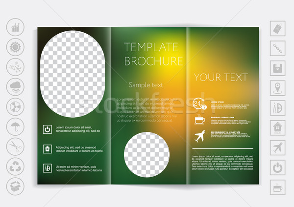 Tri-Fold Brochure mock up vector design Stock photo © LittleCuckoo