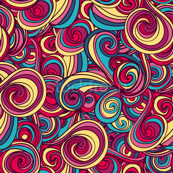Seamless wave hand-drawn pattern, waves background Stock photo © LittleCuckoo