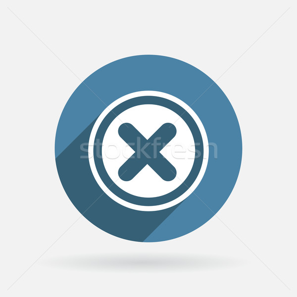 erase character. Circle blue icon with shadow. Stock photo © LittleCuckoo