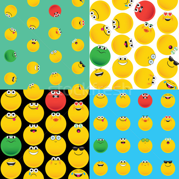 emoji. emoticons smile icon set. vector seamless pattern. funny illustration  Stock photo © LittleCuckoo
