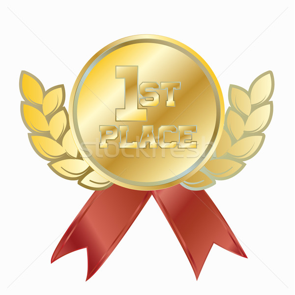 Oro premio primo posto rosso nastri successo Foto d'archivio © LittleCuckoo