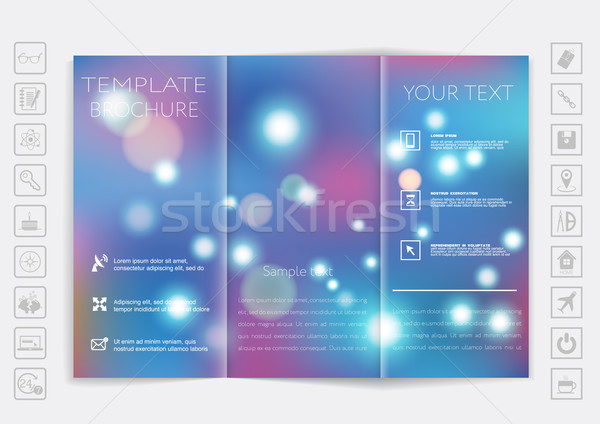 Tri-Fold Brochure mock up vector design Stock photo © LittleCuckoo