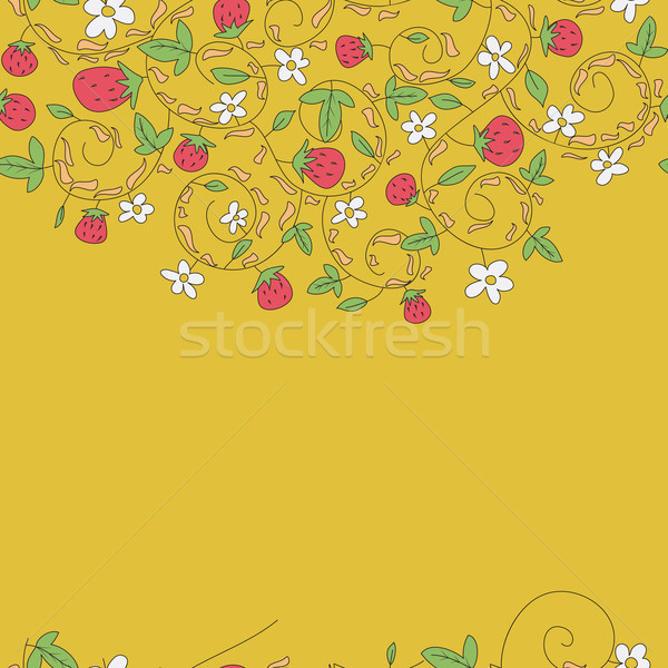 seamless vector pattern with strawberry, berry Stock photo © LittleCuckoo