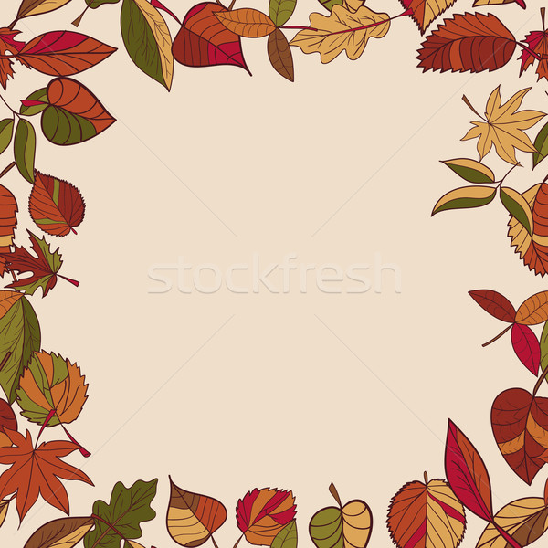 Foto stock: Otono · patrón · hojas · de · otoño · rojo · amarillo · hojas · verdes