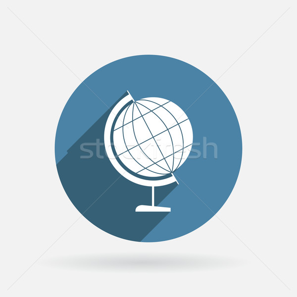 globe. Circle blue icon with shadow. Stock photo © LittleCuckoo