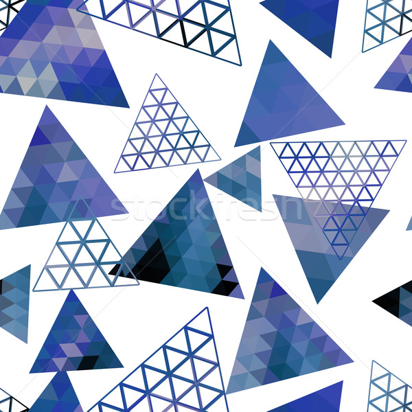 Stock photo: Retro pattern of geometric shapes triangles