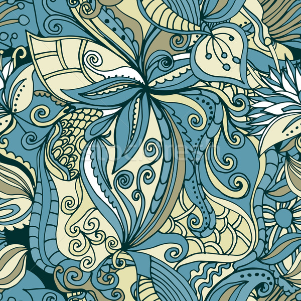 Abstract pattern senza soluzione di continuità doodle texture floreale Foto d'archivio © LittleCuckoo