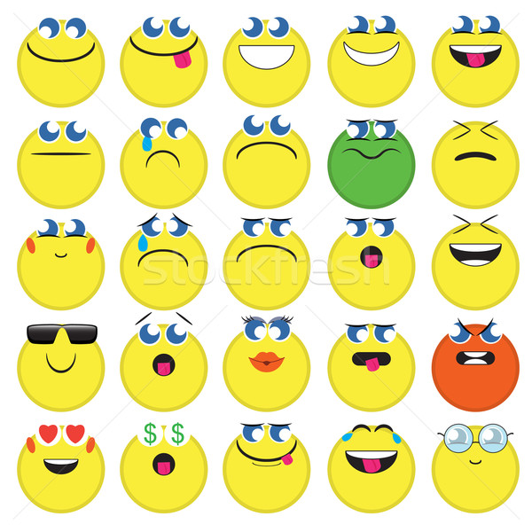 emoji. emoticons smile icon set. isolated vector illustration on white background Stock photo © LittleCuckoo