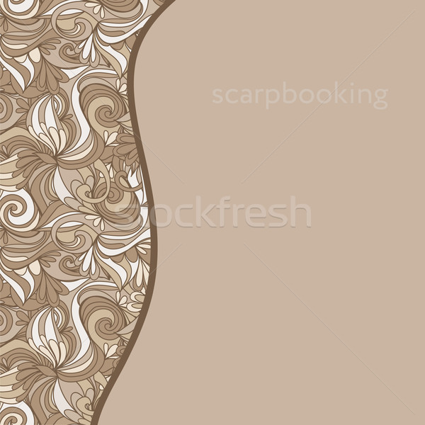 card with abstract hand-drawn beige waves pattern Stock photo © LittleCuckoo