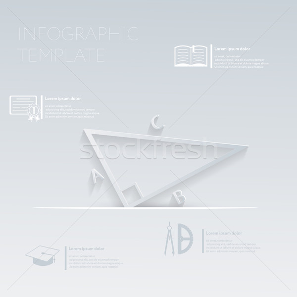 vector illustration, triangle math. template graphic or website layout Stock photo © LittleCuckoo