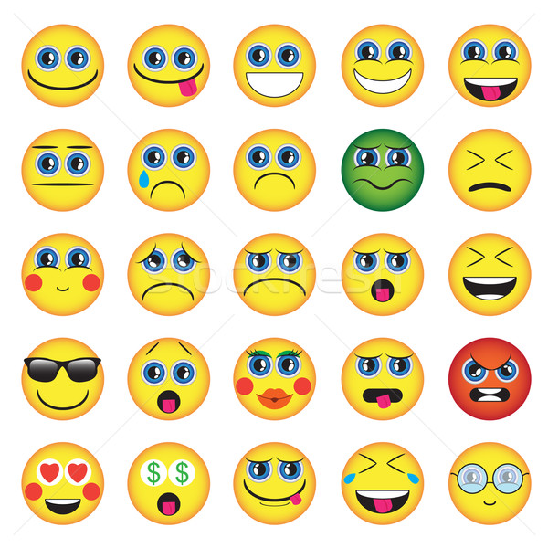 emoji. emoticons smile icon set. isolated vector illustration on white background Stock photo © LittleCuckoo