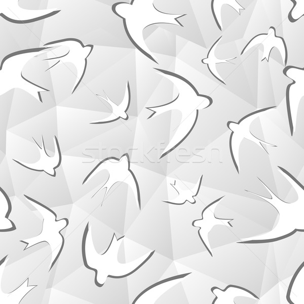 white geometric pattern with swallow Stock photo © LittleCuckoo
