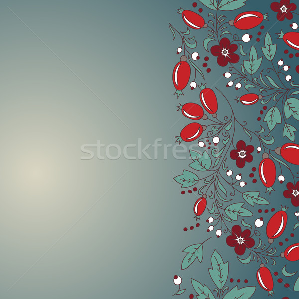 barberry border, hand-drawn berry pattern. Stock photo © LittleCuckoo