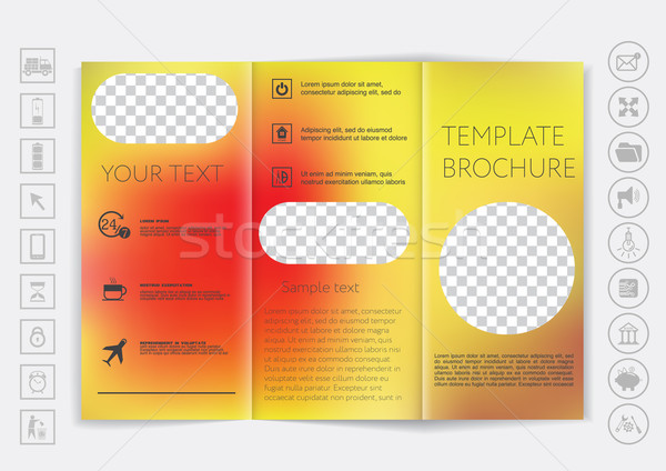 Tri-Fold Brochure mock up vector design Stock photo © LittleCuckoo