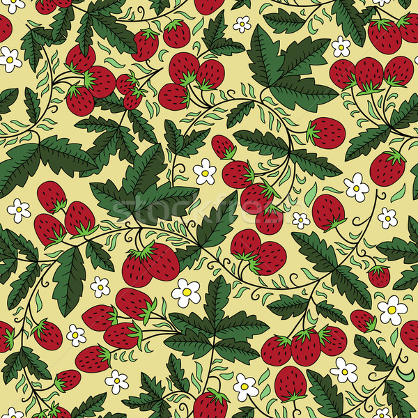 seamless texture with strawberries Stock photo © LittleCuckoo