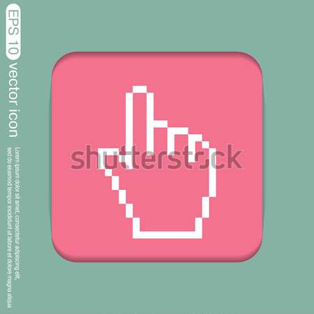 Circle blue icon with shadow. mouse hand cursor Stock photo © LittleCuckoo