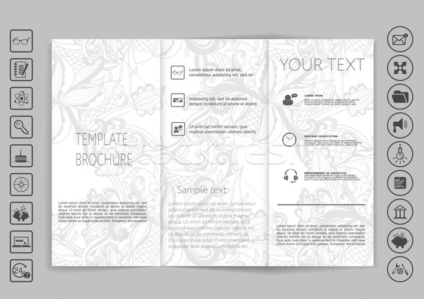 Tri-Fold Brochure mock up vector design Stock photo © LittleCuckoo